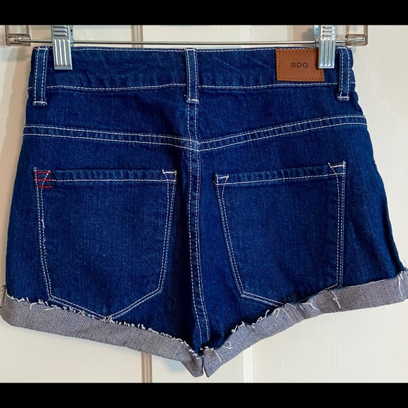 BDG Urban Blue Denim Shorts Foxy Hi-Waist 24 NWOT Sexy Butt Shorts Booty Lift - Picture 3 of 5